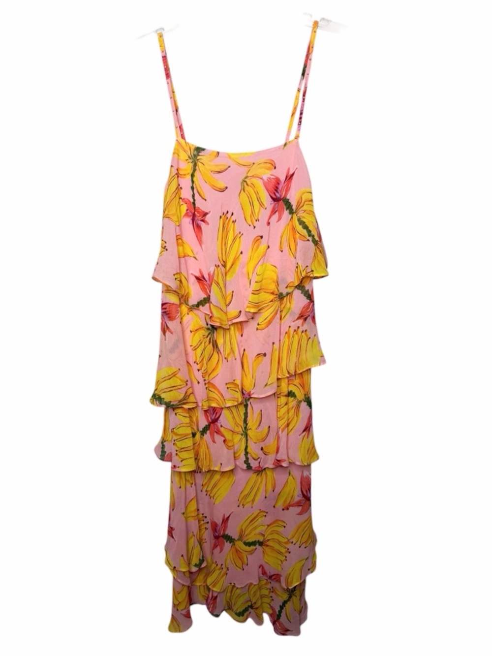 FARM Rio Banana Taste Irregular Tiered Midi Dress XS NWT - Picture 3 of 12